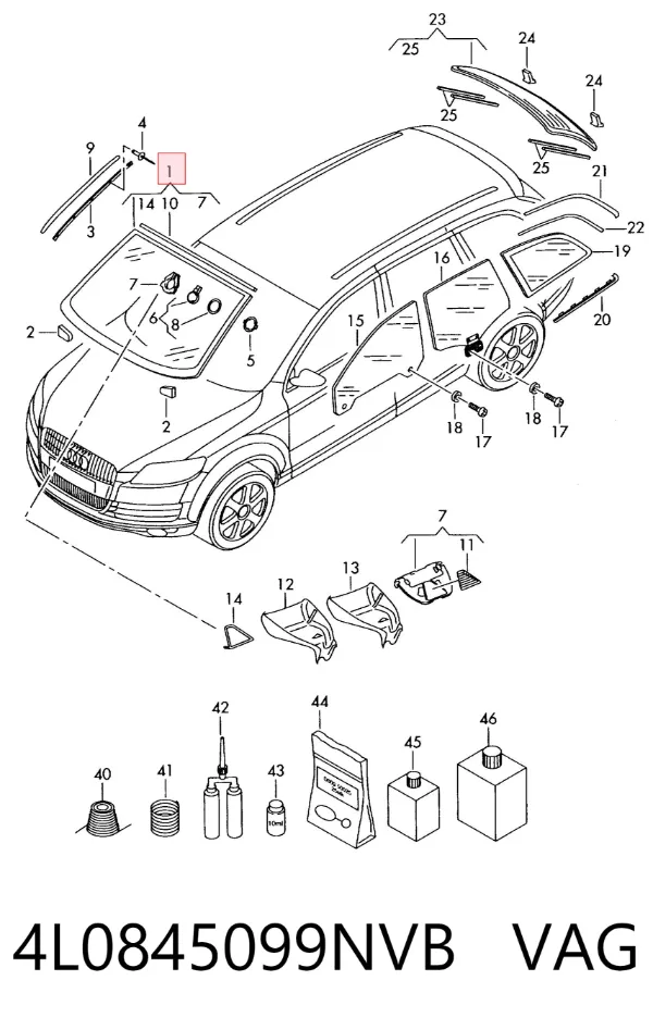 Лобове скло 4L0845099NVB VAG