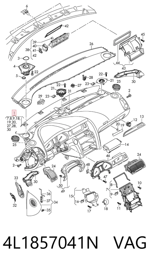 Панель приладів торпеди 4L1857041N VAG