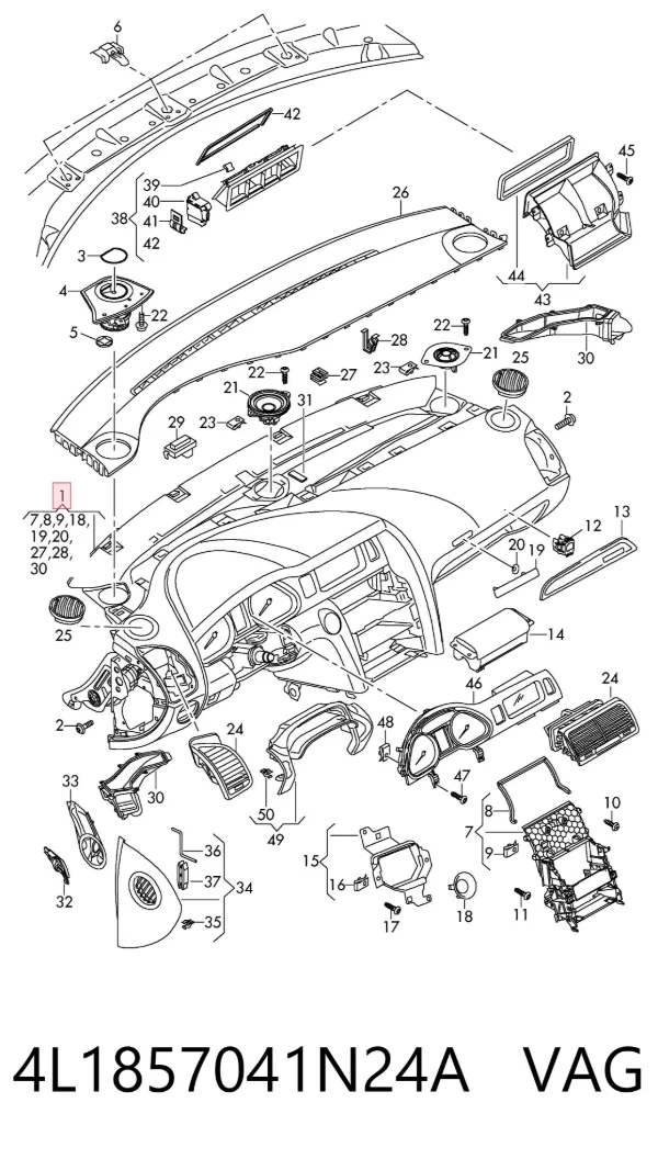Панель приладів торпеди 4L1857041N24A VAG