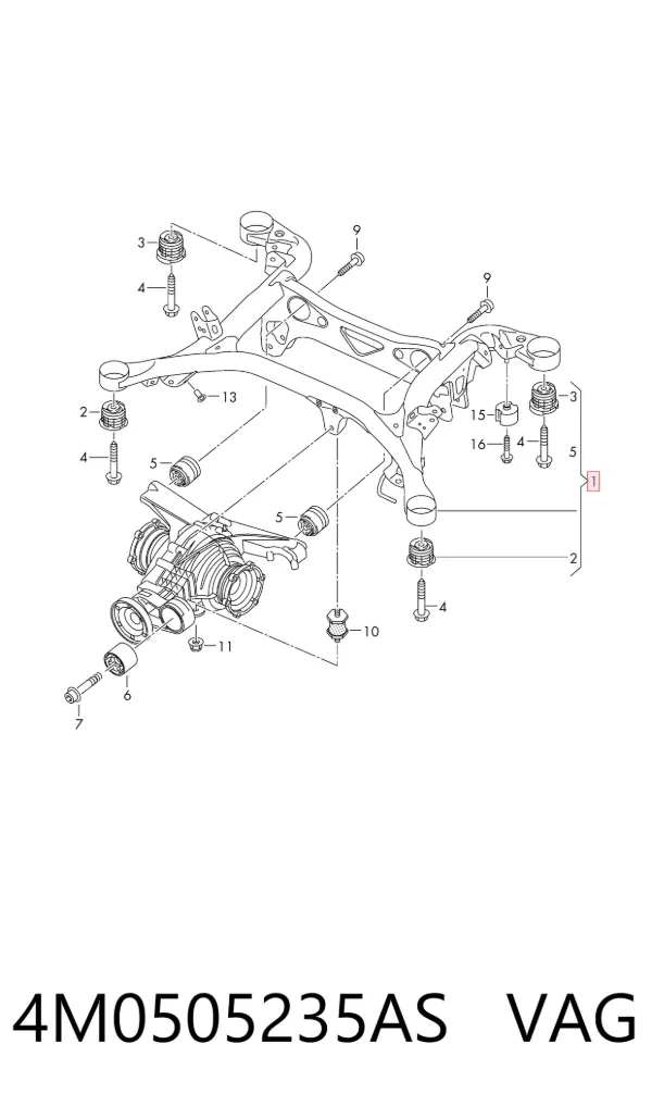 Балка задня 4M0505235CH VAG