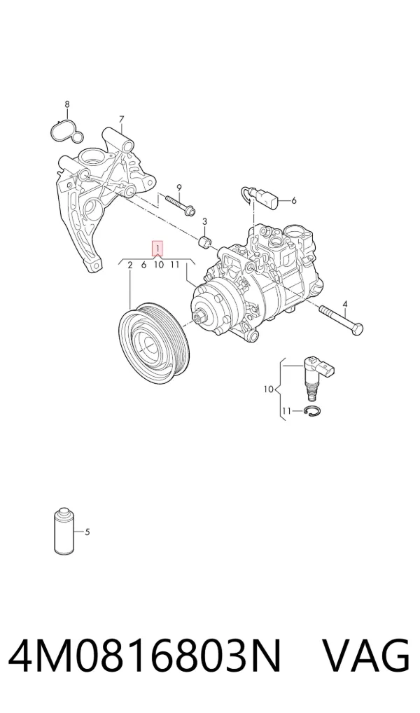 Компресор кондиціонера 4M0816803N VAG