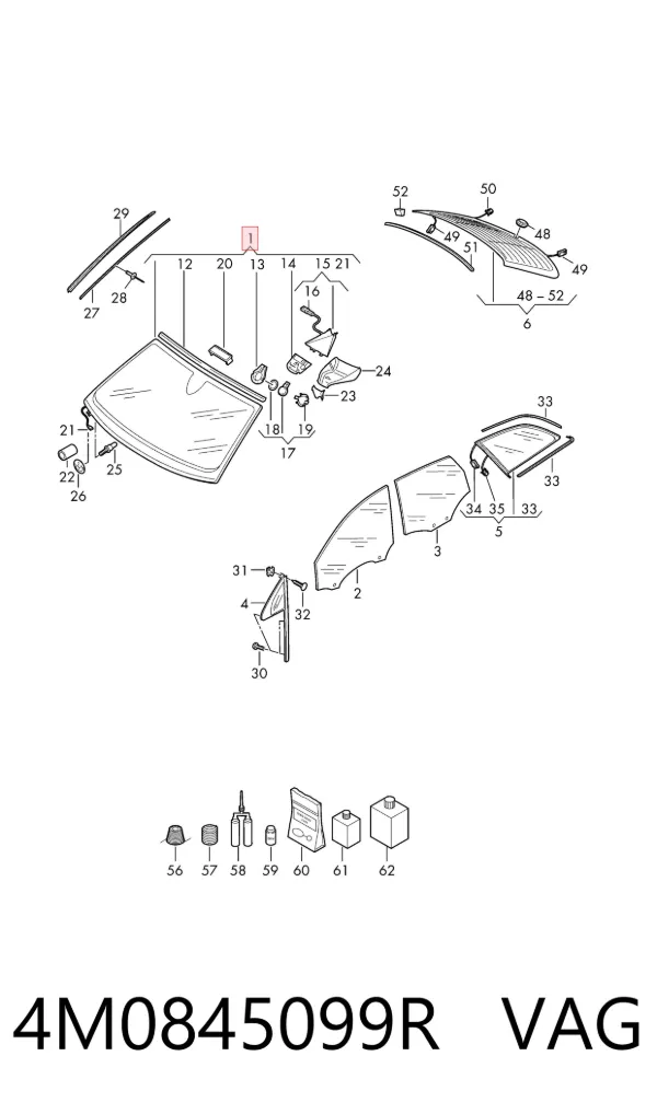 Лобове скло 4M0845099R VAG