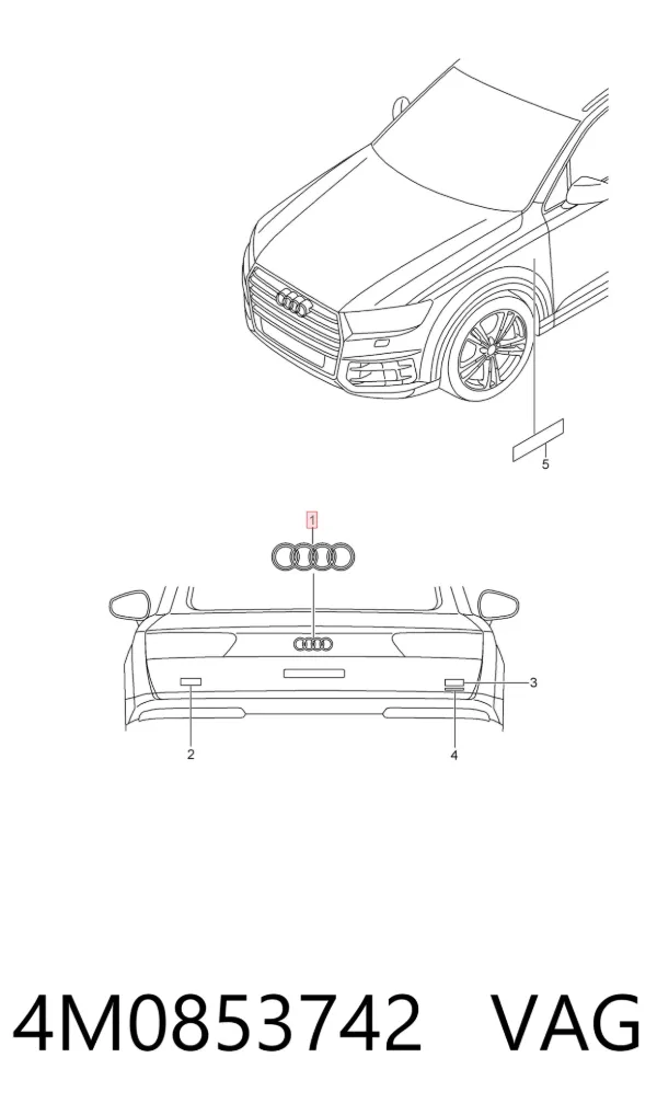Емблема кришки багажника 4M0853742 VAG