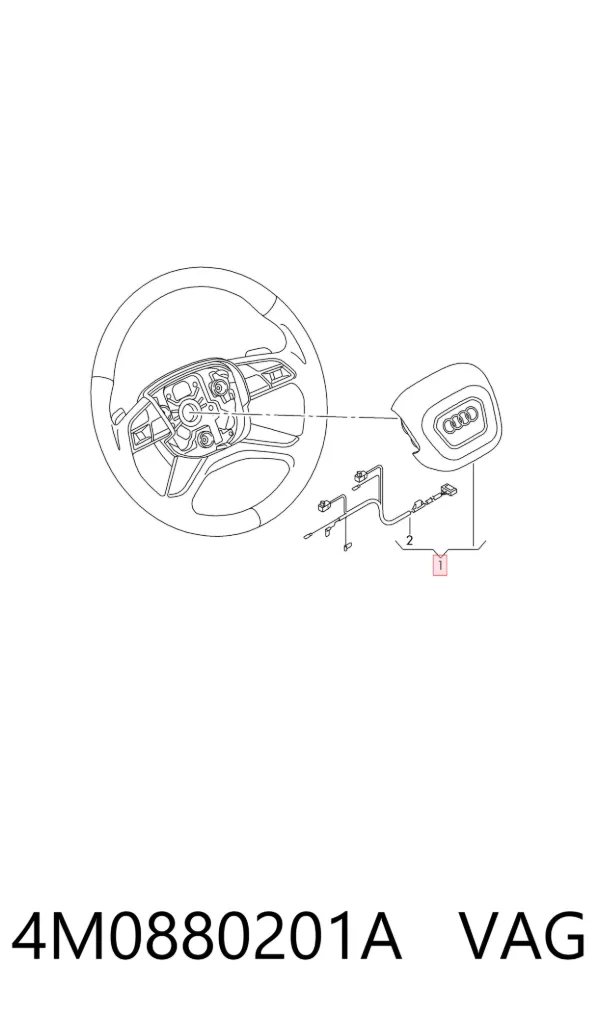 Подушка безпеки, водійська, AIRBAG 4M0880201A VAG