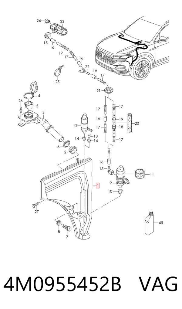 Бачок омивача 4M0955452B VAG