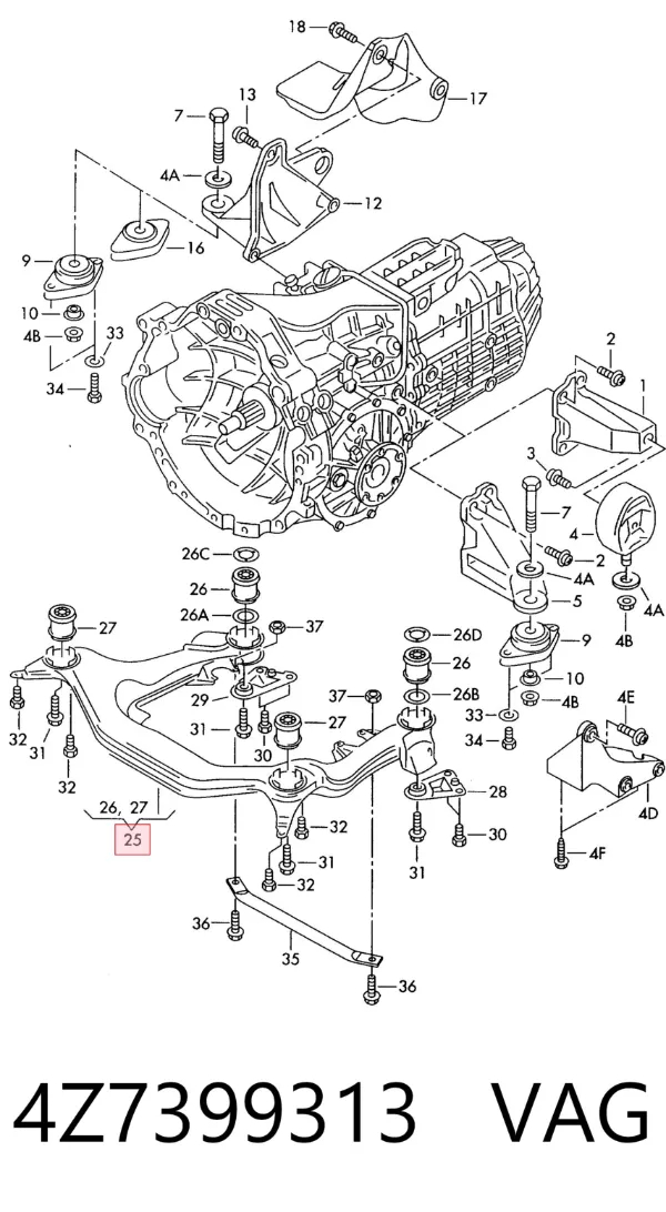 Підрамник передній Audi A6 Allroad C5