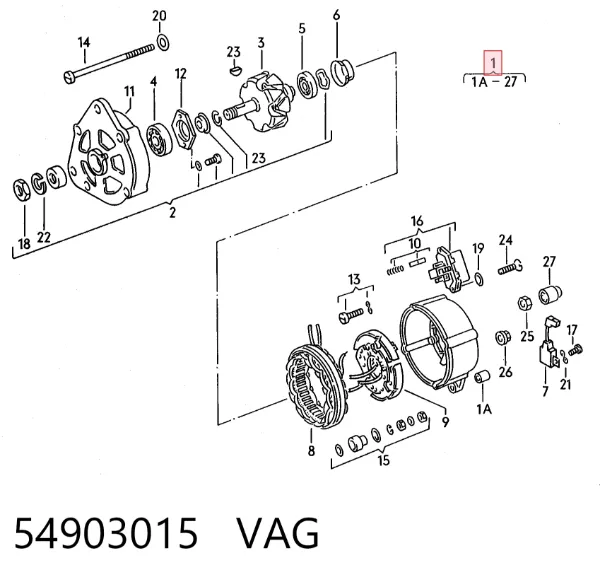 Генератор 54903015 VAG