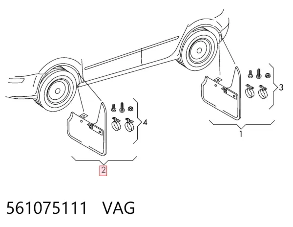 Бризковики задні 561075111 VAG