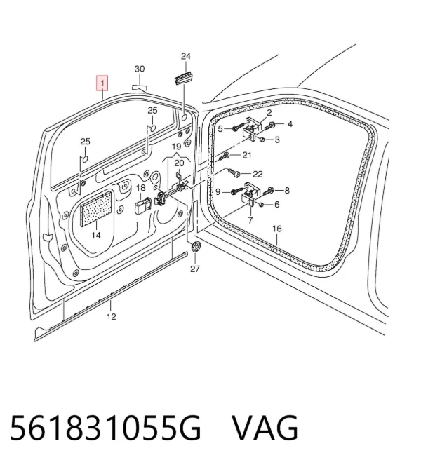 Двері передні ліві 561831055G VAG