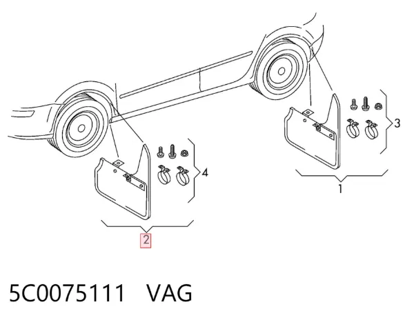 Бризговики передні 5C0075111 VAG