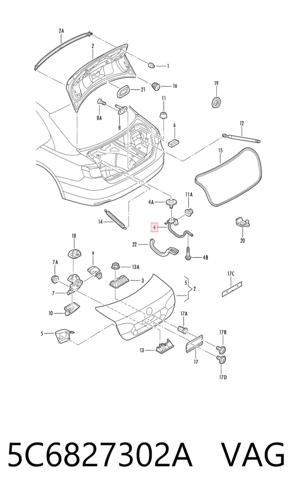 Петля кришки багажника 5C6827302A VAG
