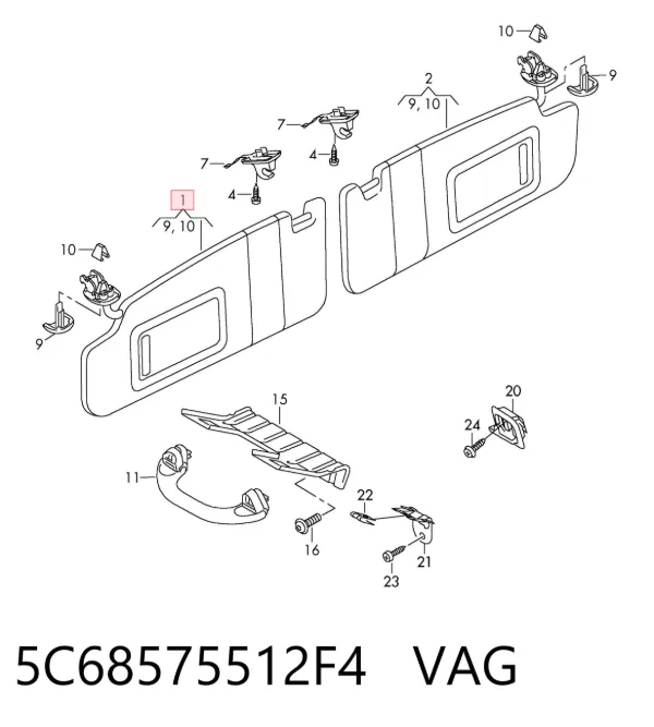 Сонцезахисний козирок 5C68575512F4 VAG