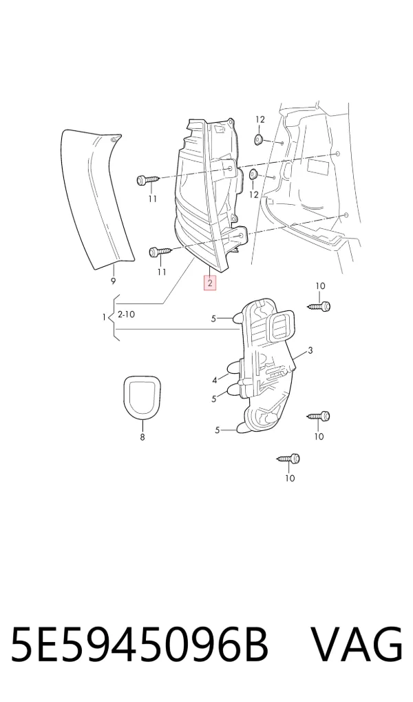Задня права фара 5E5945096B VAG