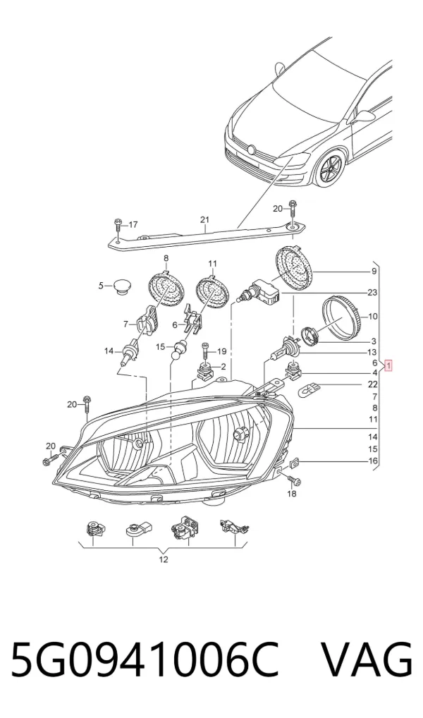 Фара права 5G0941006C VAG