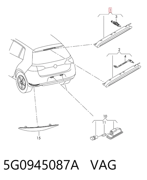 Задній стоп 5G0945087A VAG