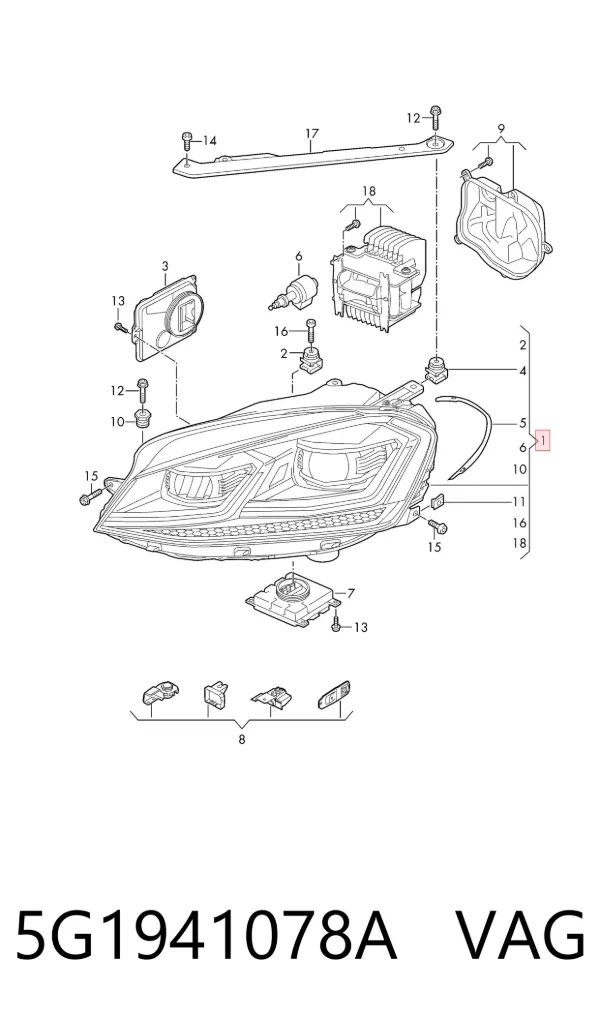 Фара права 5G1941078A VAG