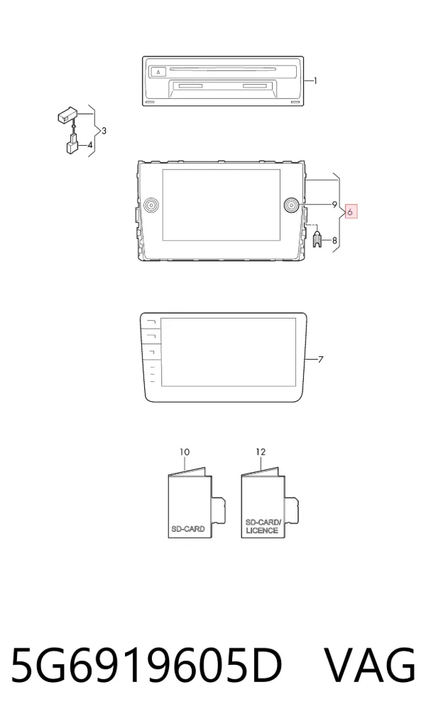 Дисплей багатофункціональний 5G6919605D VAG