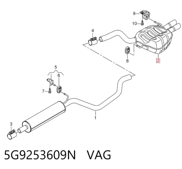 Глушник, задня частина 5G9253609N VAG