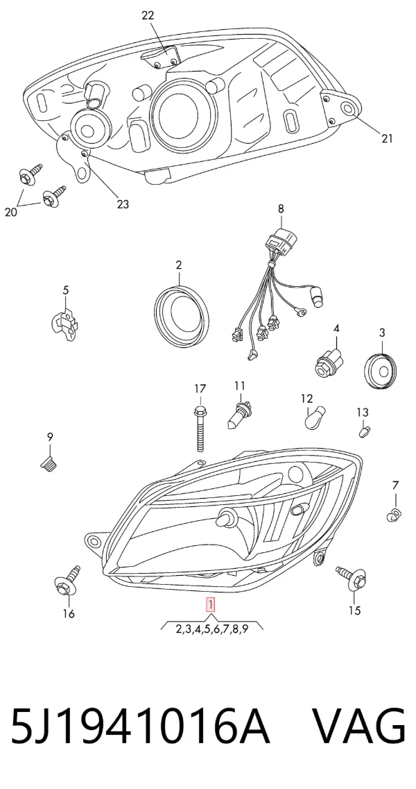 Фара права 5J1941016A VAG