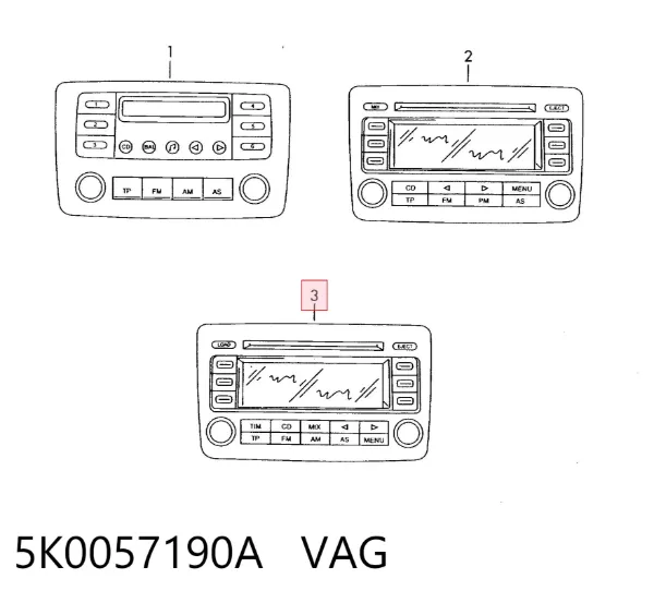 Магнітола 5K0057190A VAG