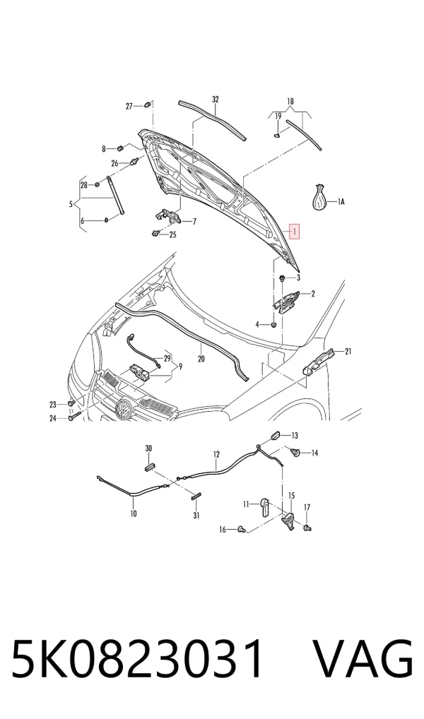 Капот 5K0823031 VAG