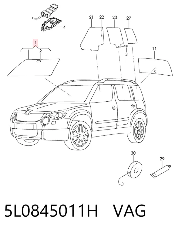 Лобове скло 5L0845011H VAG