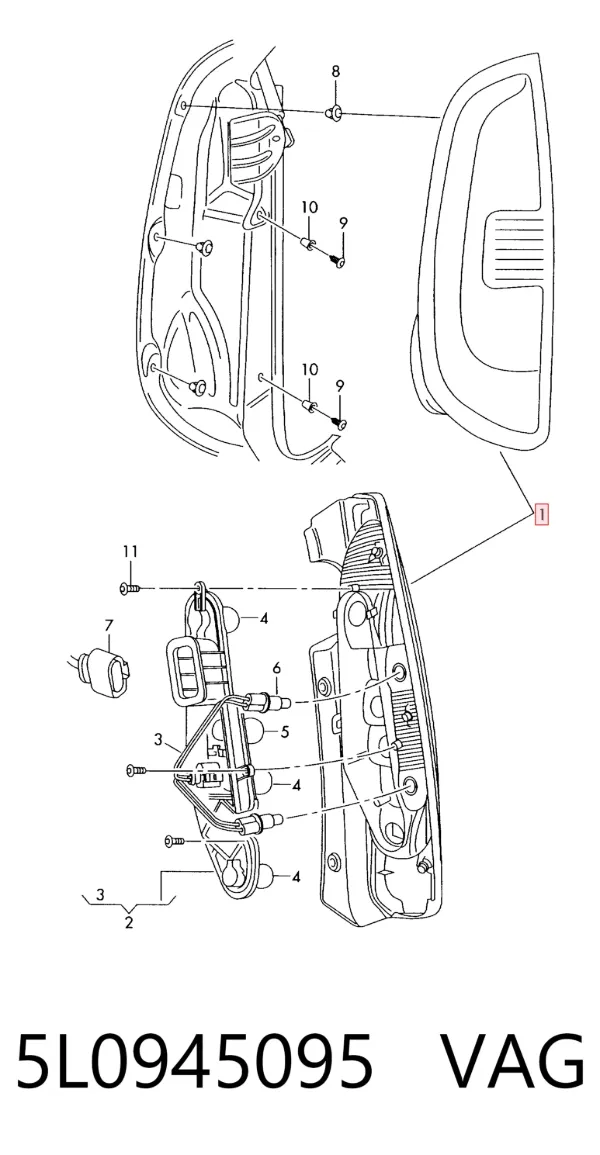 Задня права фара 5L0945095 VAG