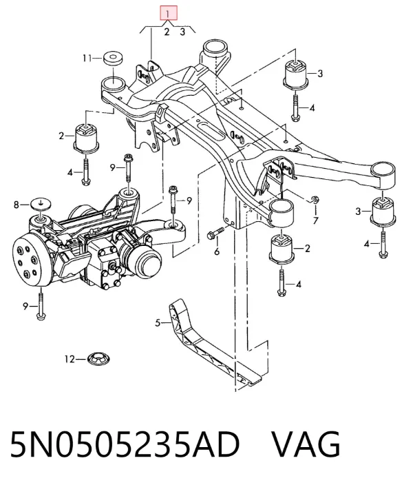 Балка задня 5N0505235AD VAG
