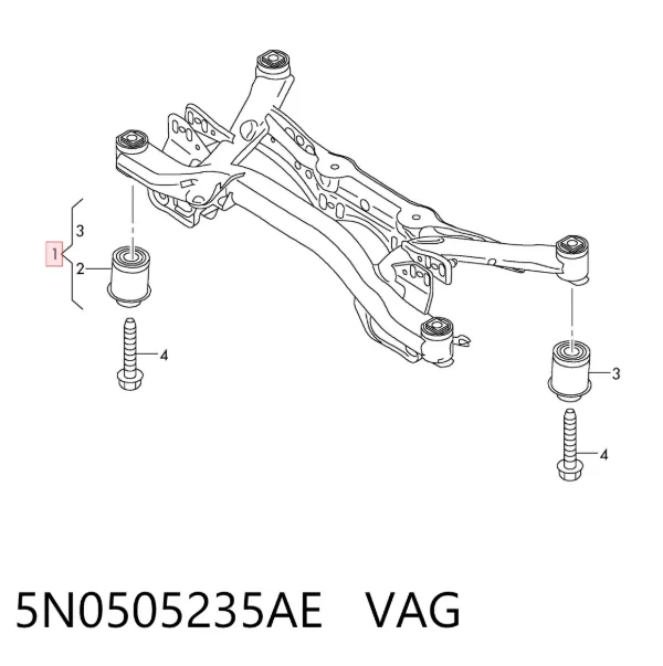 Балка задня 5N0505235AE VAG