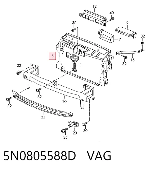 Рамка радіатора 5N0805588D VAG