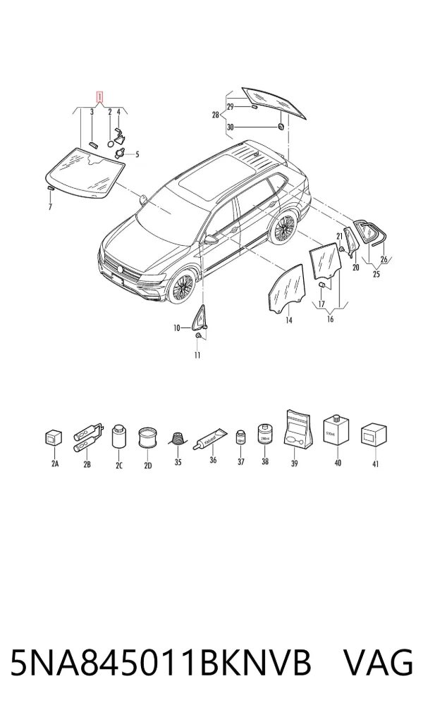 Лобове скло 5NA845011BKNVB VAG