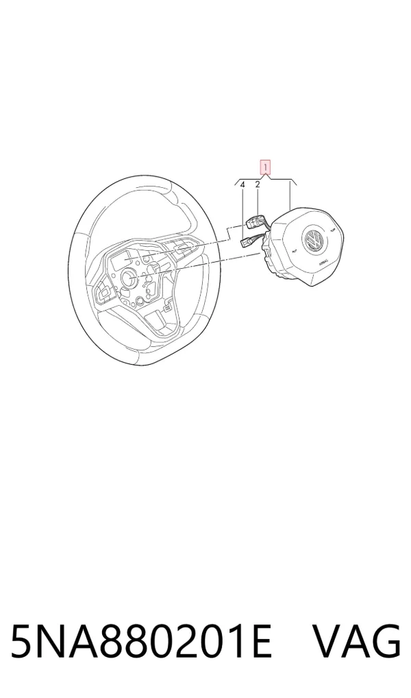 Подушка безпеки, водійська, AIRBAG 5NA880201E VAG