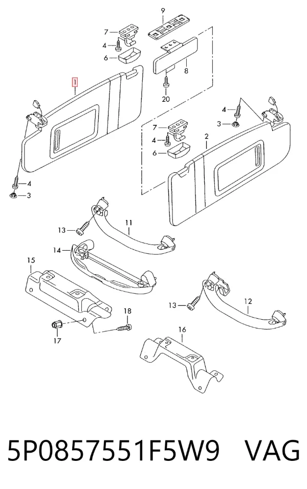 Сонцезахисний козирок Seat Altea XL
