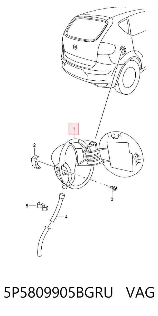 Лючок бензобака 5P5809905BGRU VAG