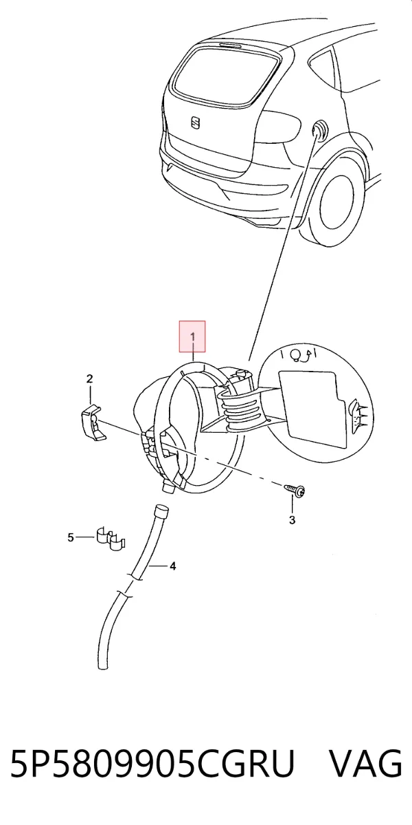 Лючок бензобака 5P5809905CGRU VAG