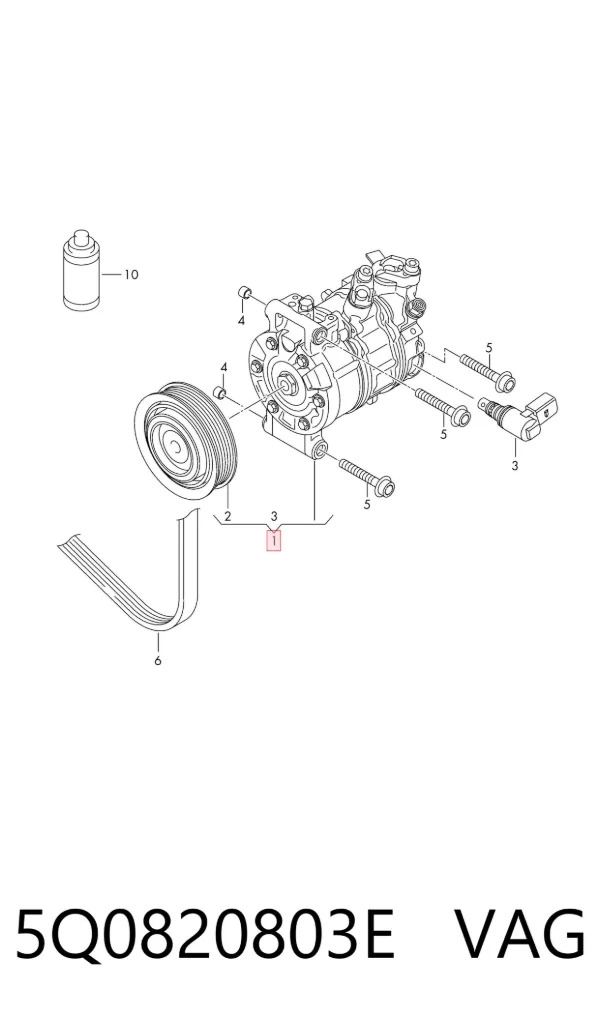 Компресор кондиціонера 5Q0820803E VAG
