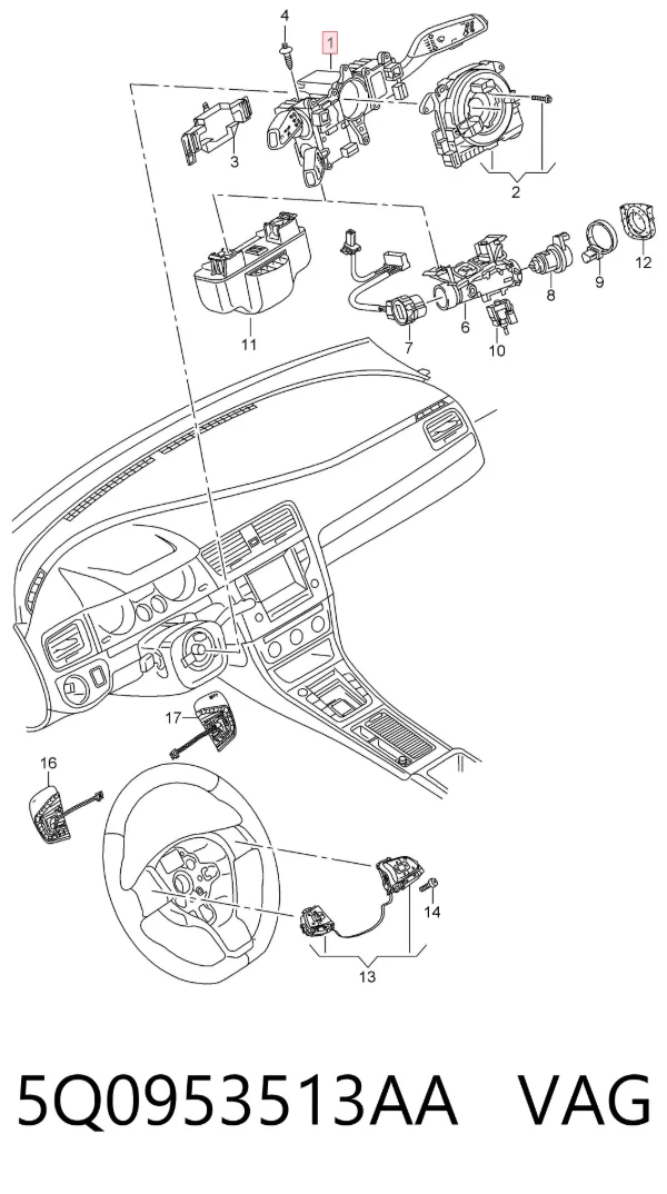 Підрульовий перемикач 5Q0953513AA VAG