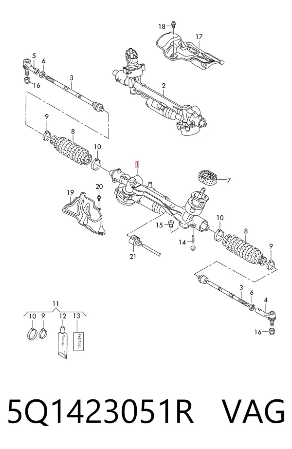 Рульова рейка 5Q1423051R VAG