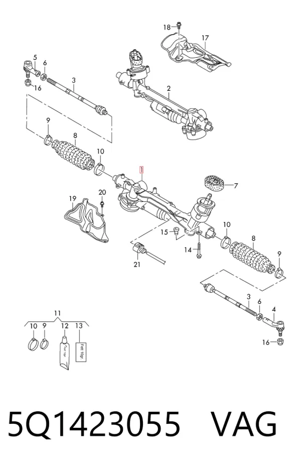Рульова рейка 5Q1423055 VAG