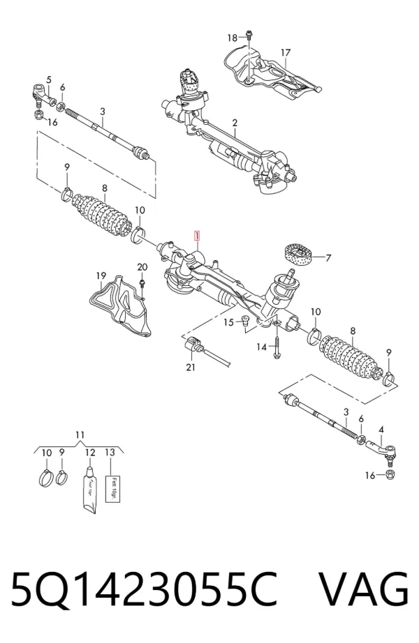 Рульова рейка 5Q1423055C VAG
