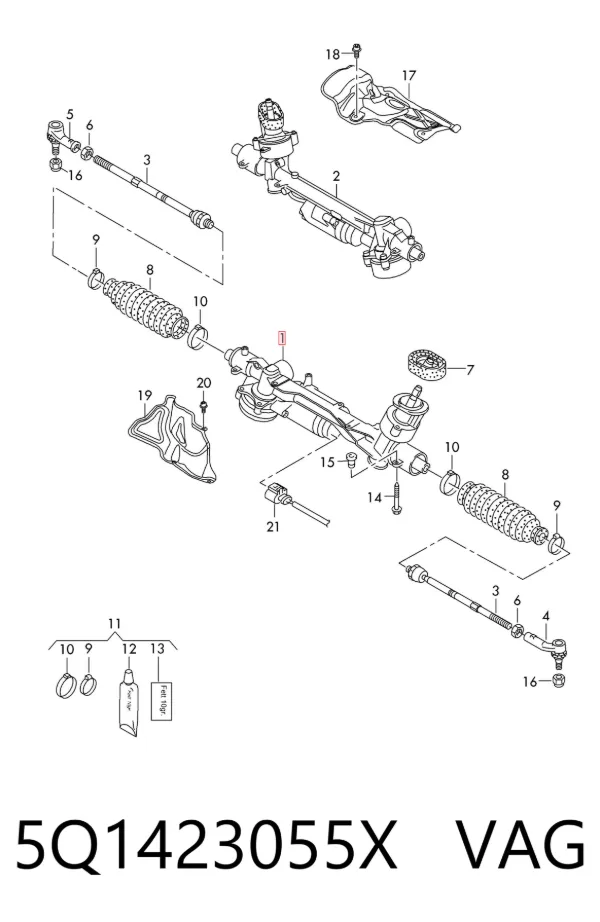 Рульова рейка 5Q1423055X VAG