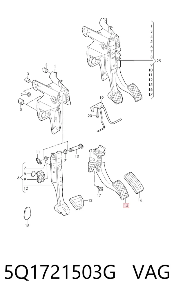 Педаль газу Audi Q3 F3B