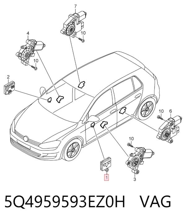 Блок комфорту передніх дверей 5Q4959593EZ0H VAG