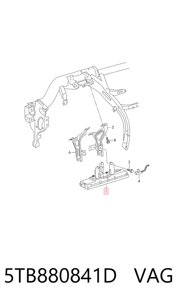 Подушка безпеки, водійська, AIRBAG, захисту колін 5TB880841D VAG