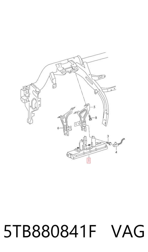 Подушка безпеки, водійська, AIRBAG, захисту колін 5TB880841F VAG