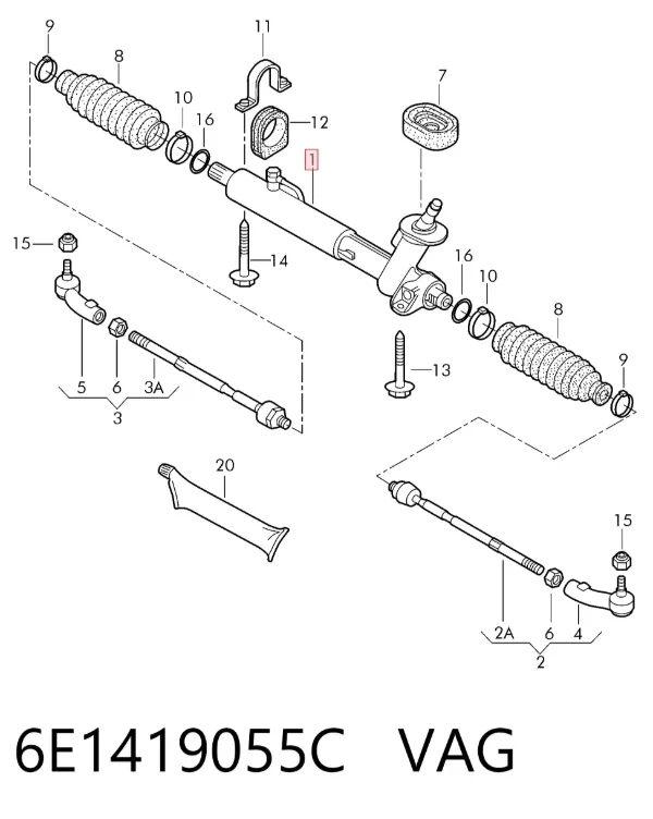 Рульова рейка 6E1419055C VAG