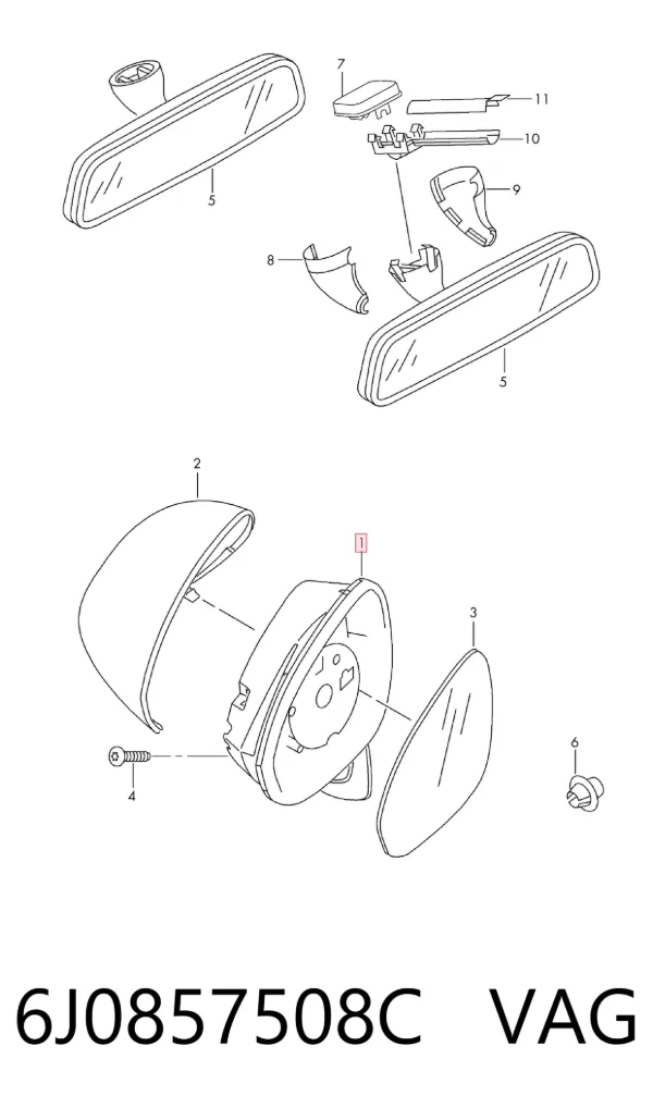 Дзеркало праве 6J0857508C VAG