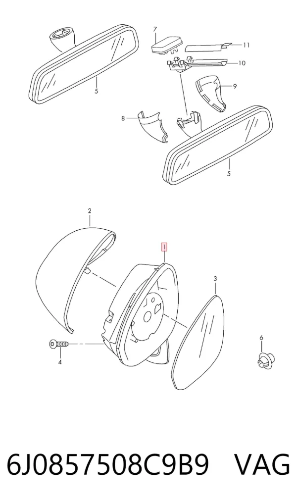 Дзеркало праве 6J0857508C9B9 VAG