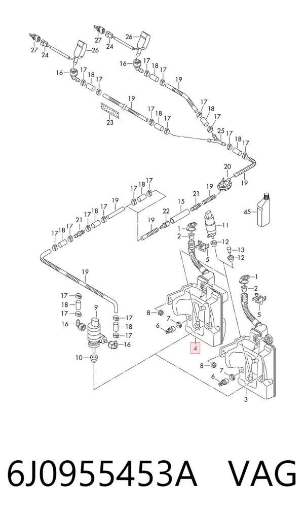 Бачок омивача 6J0955453A VAG
