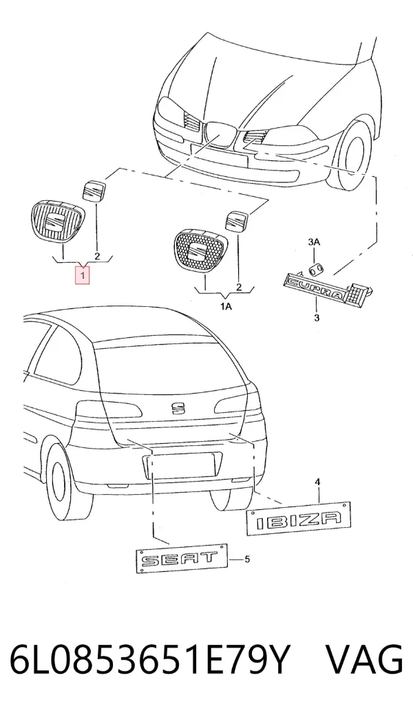 Решітка радіатора 6L0853651E79Y VAG